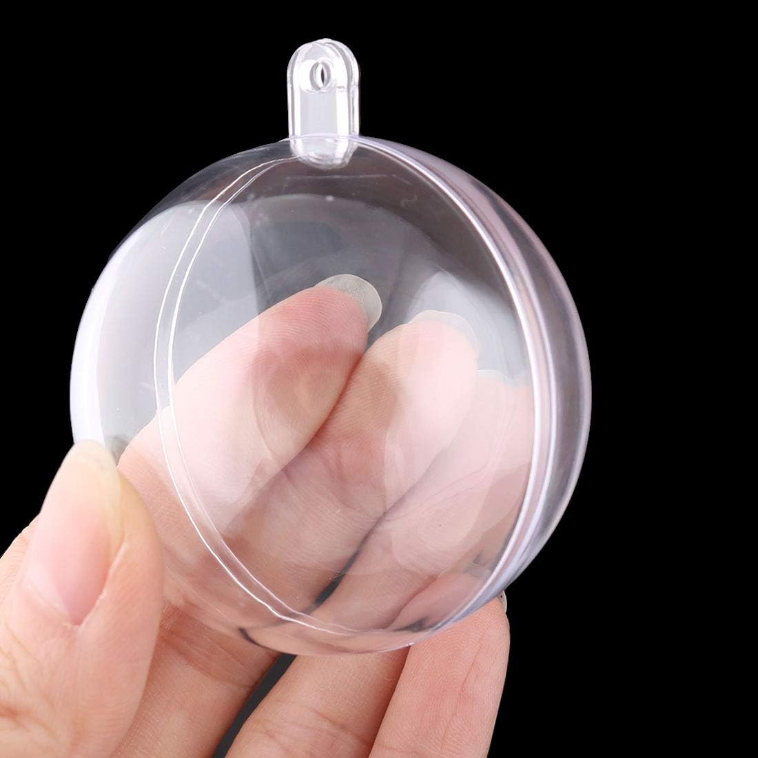 Uxcell Clear Plastic Hanging Christmas Bauble Ball 30pcs