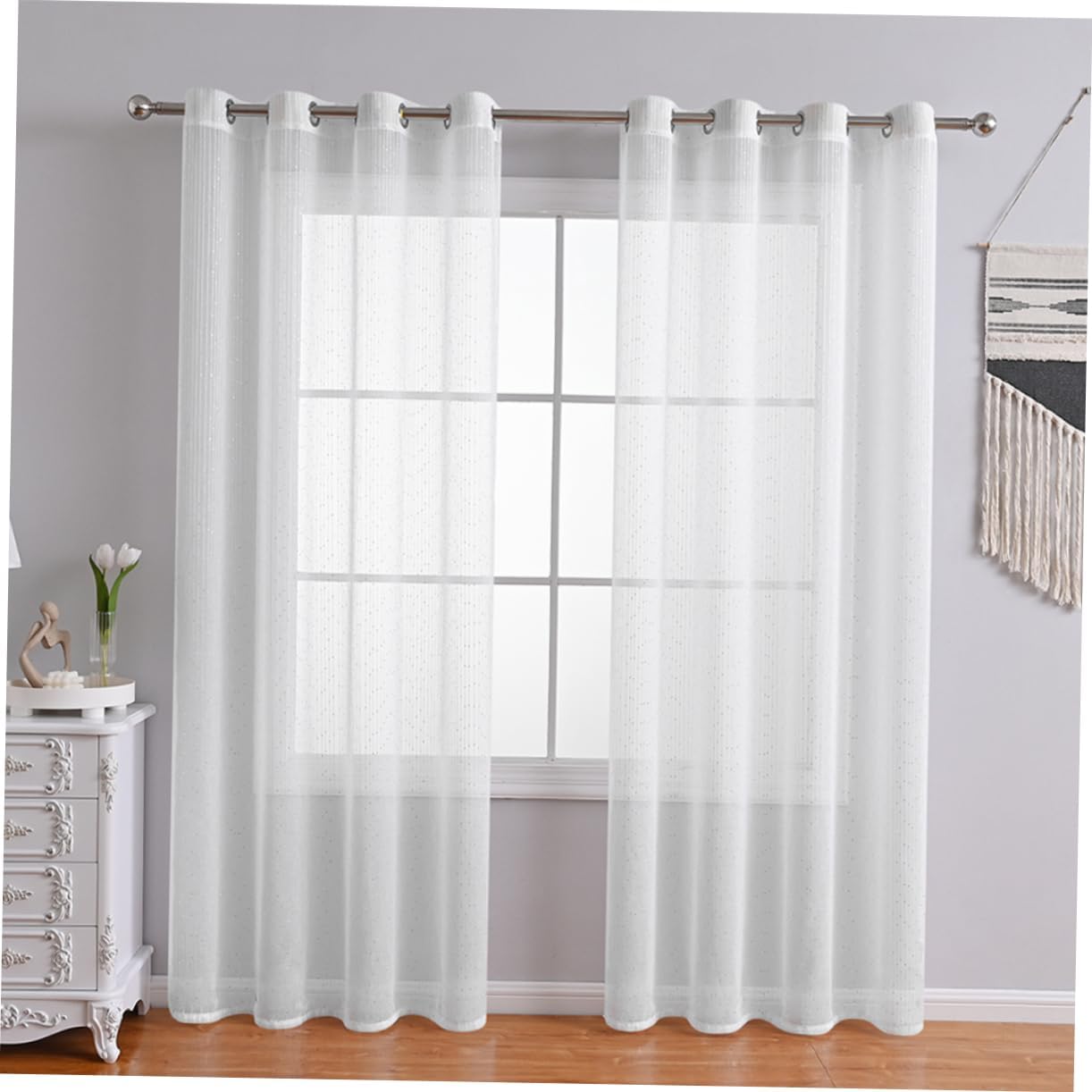 Ciieeo Semi Blackout Curtains for Bedroom and Privacy