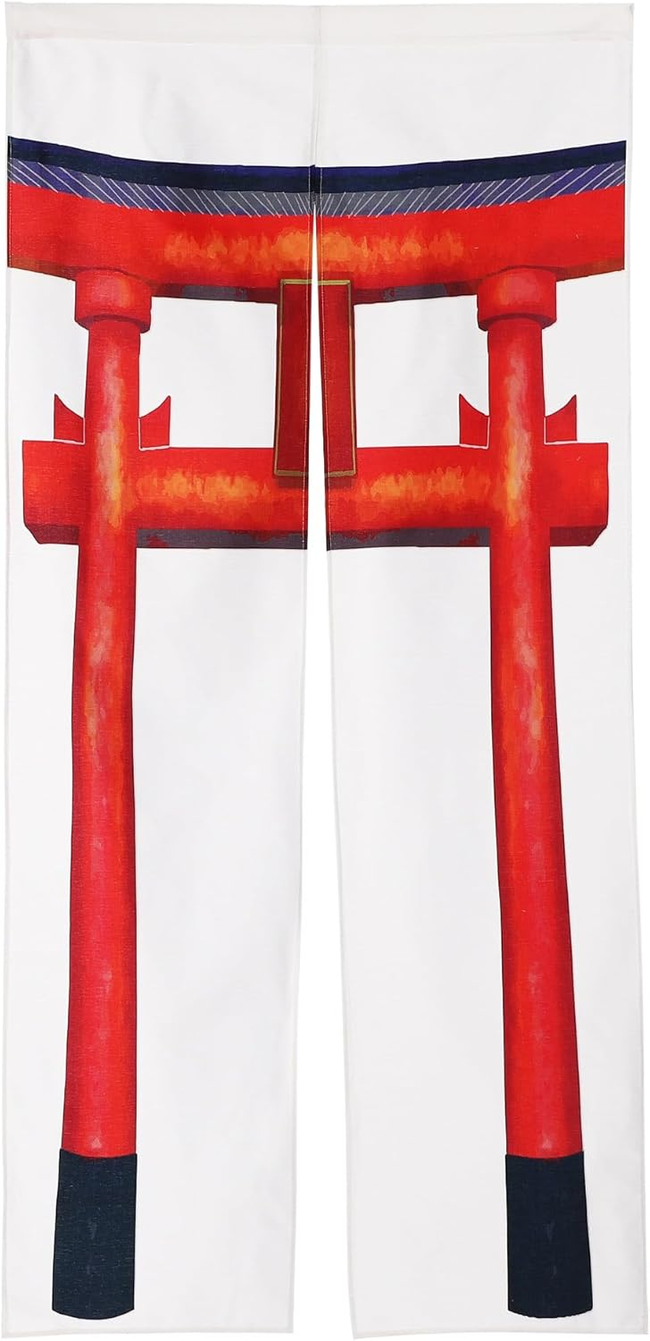 Noren Japanese Style Doorway Curtain with Torii Print