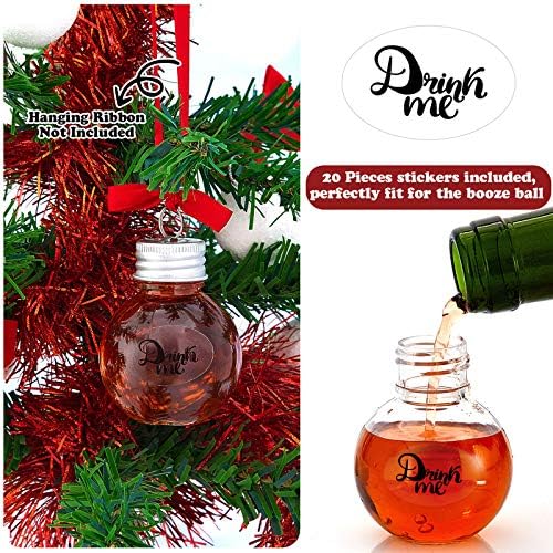 Patelai Christmas Booze Balls 12 Pieces Clear Hanging Ornaments