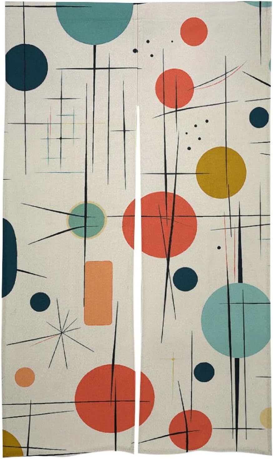 Modern Mid Century Door Curtain Panel 17x57 Inch