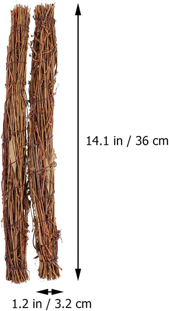 NUOBESTY 2pcs Rattan Wreath Stem Branch Garland