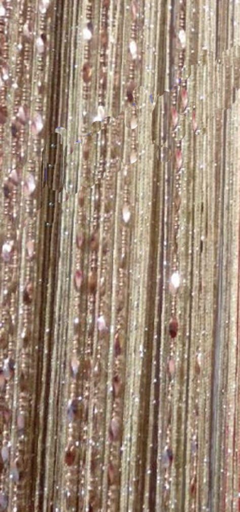 1 Piece 3m x 3m String Beaded Curtain Panel in Champagne