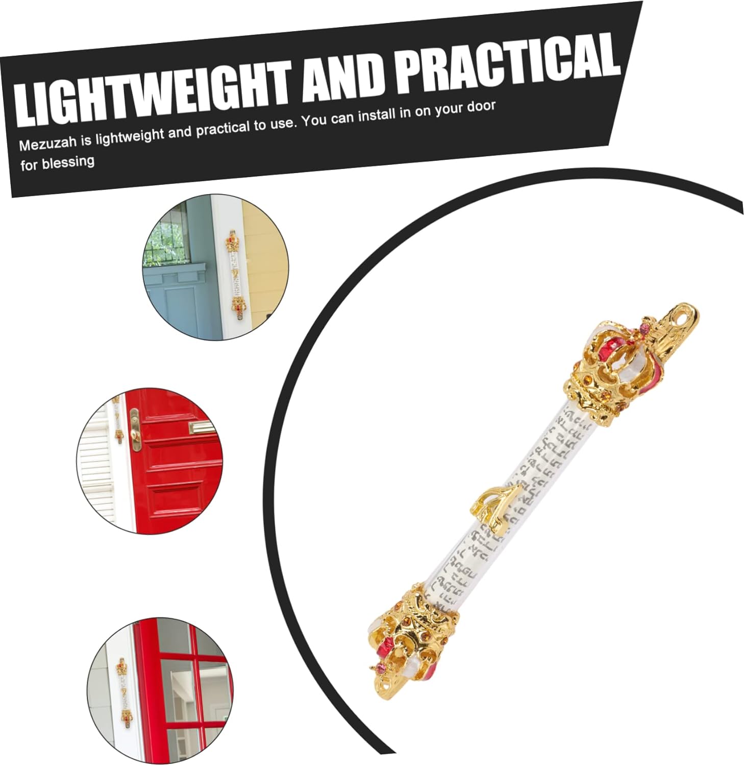 GLEAVI Elegant Metal Door Mezuzah with 2 Hole Design