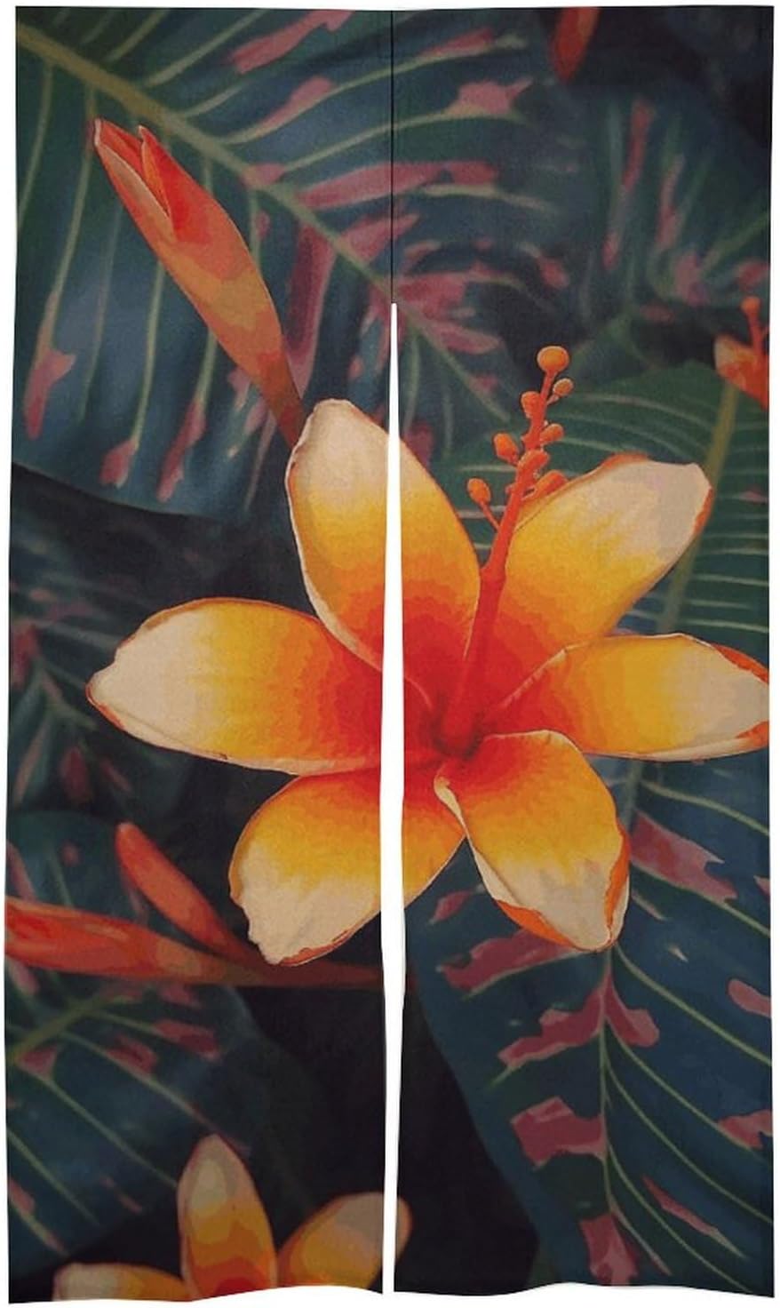Hawaii Tropical Flower Door Curtain Panel 17x57 Inch