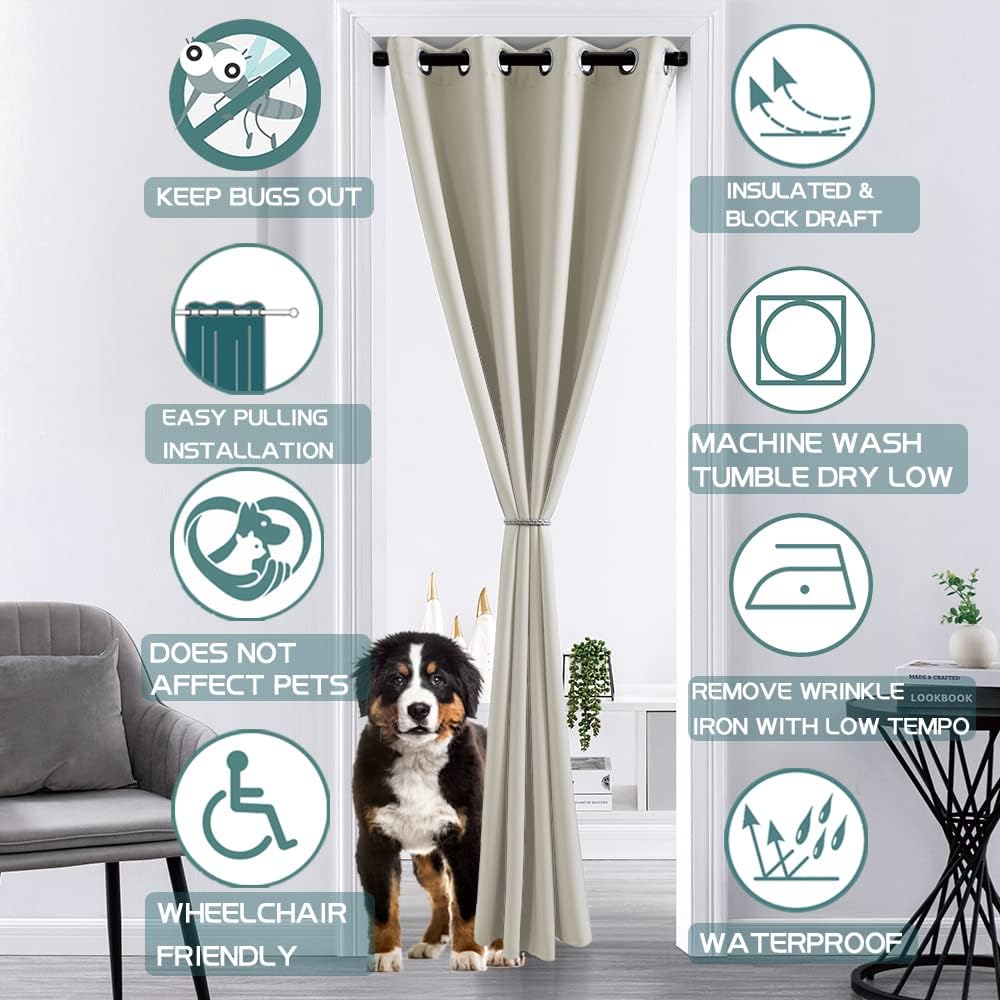 XISUNYA Decorative Door Curtain Panel 42x80 Inch