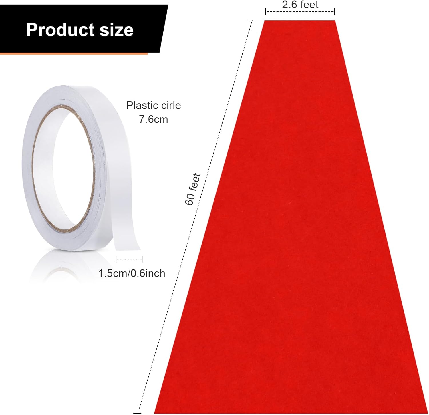 Preboun 26x60ft Red Carpet Runner for Events
