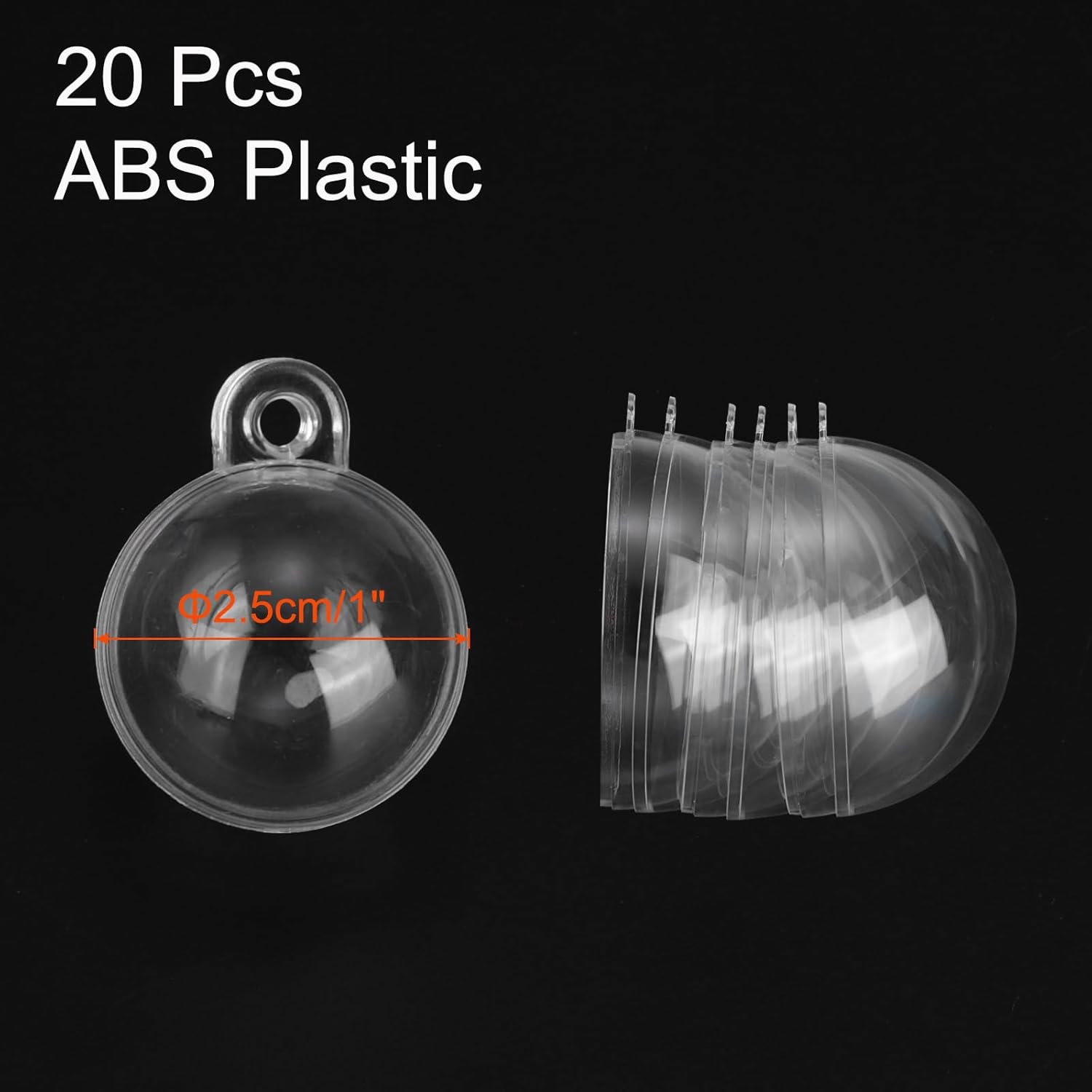 Uxcell 20 Pcs Clear Fillable Decorative Balls for Hanging