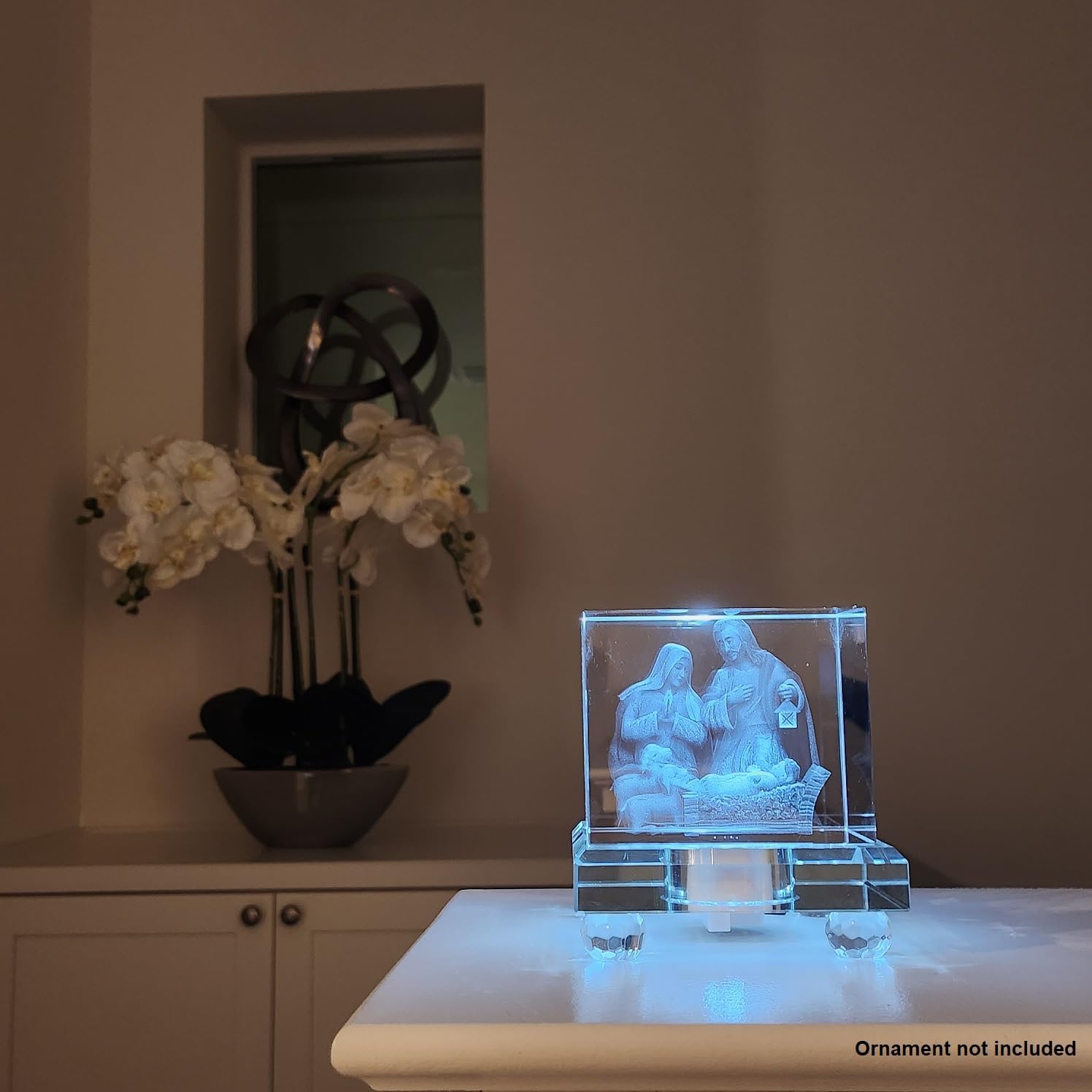 Rechargeable 4x4 Crystal LED Light Base for Art Display
