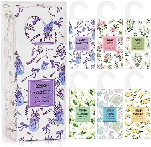 MYARO 12 Pack Scented Sachets for Drawers Closets