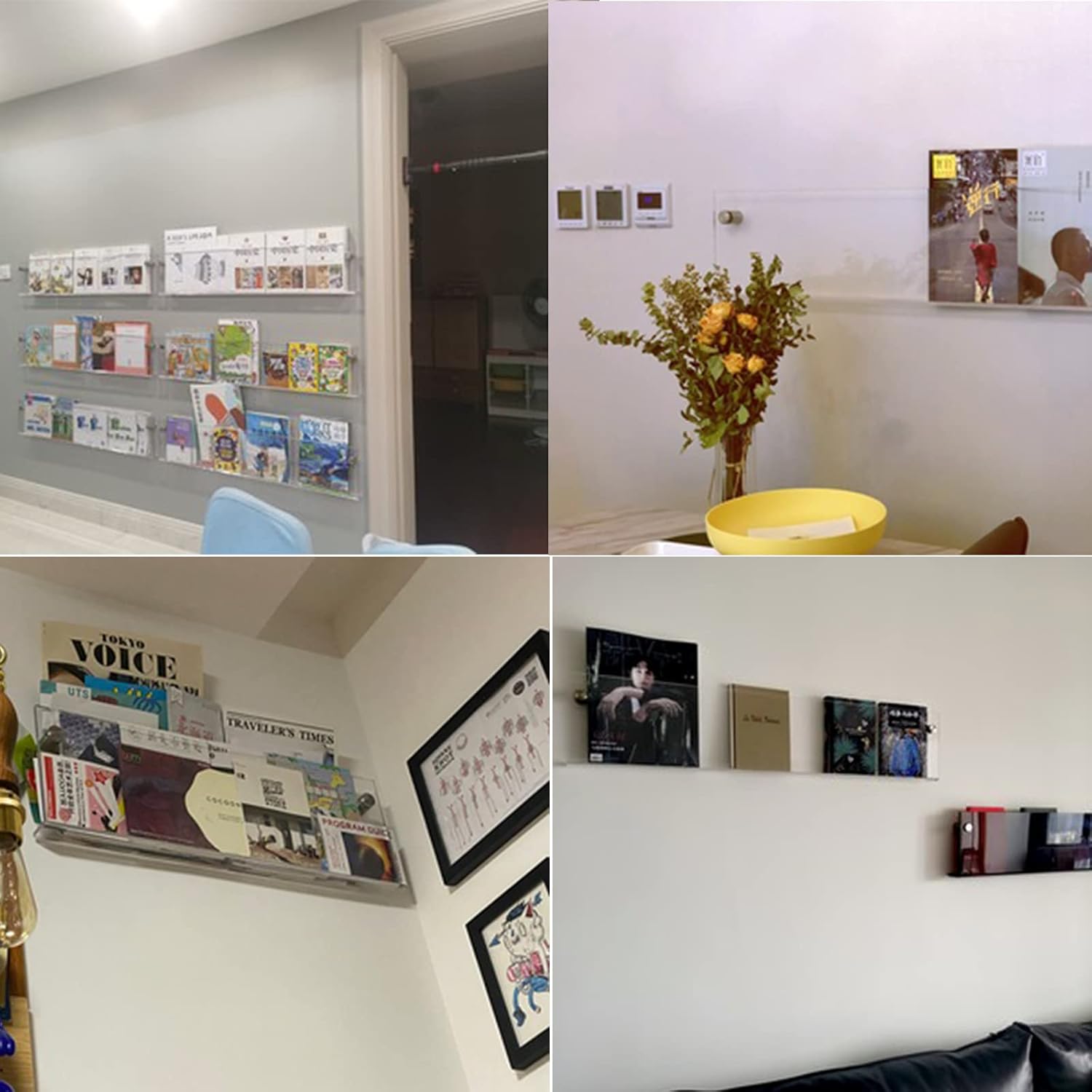 Clear Acrylic 3 Tier Brochure Holder Wall Mount