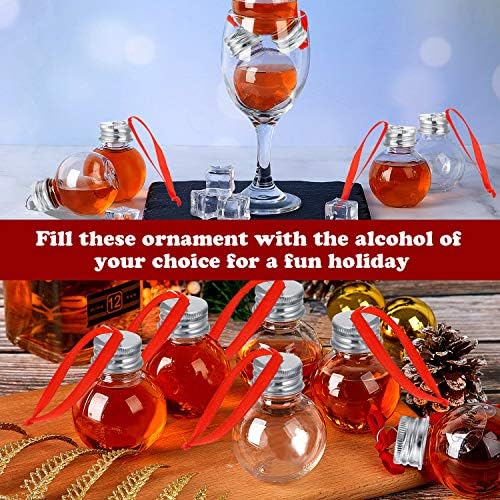 Patelai Christmas Drink Balls Shot Glass Ornament Plastic Clear 12 Pieces