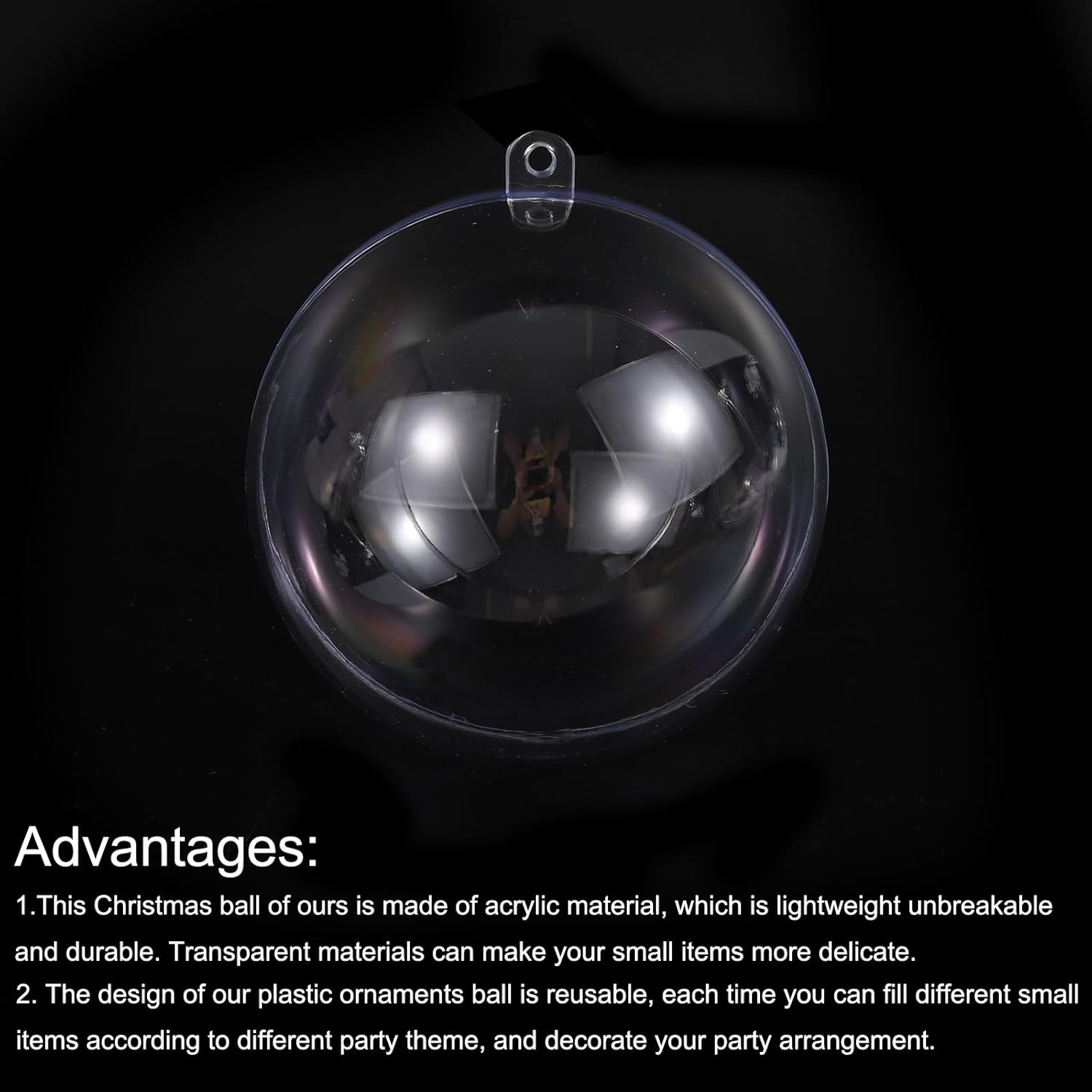 MECCANIXITY 40Pcs Clear Plastic Ornaments Balls