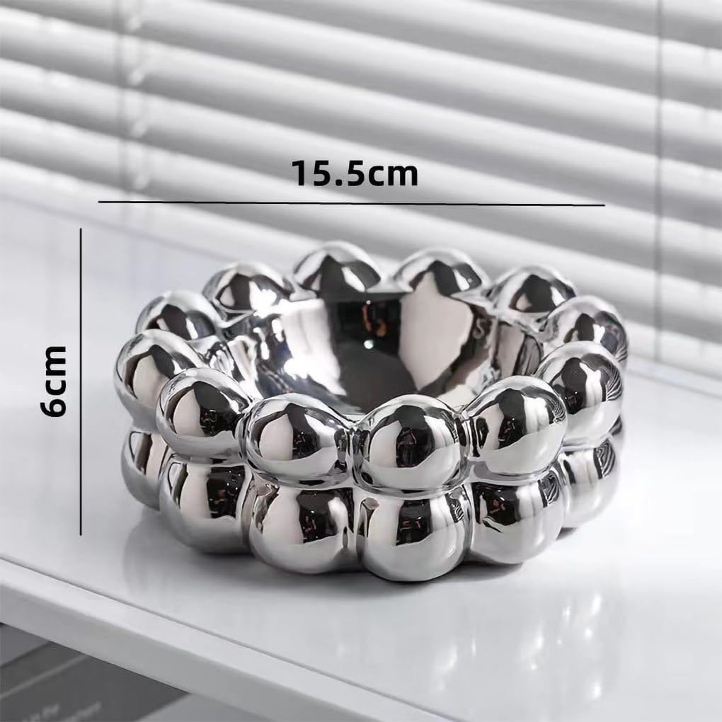 WAIT FLY Creative Bubble Ceramic Ashtray Silver