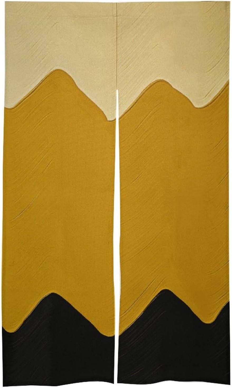 Mustard Yellow and Black Door Curtain 57x17 Inches