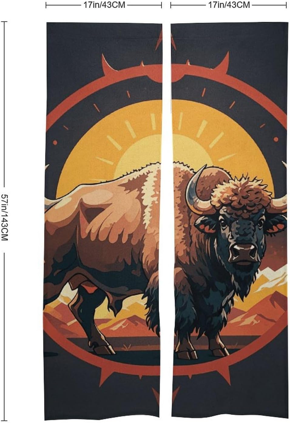 Wild American Bison Door Cover Curtain 57x17 Inches