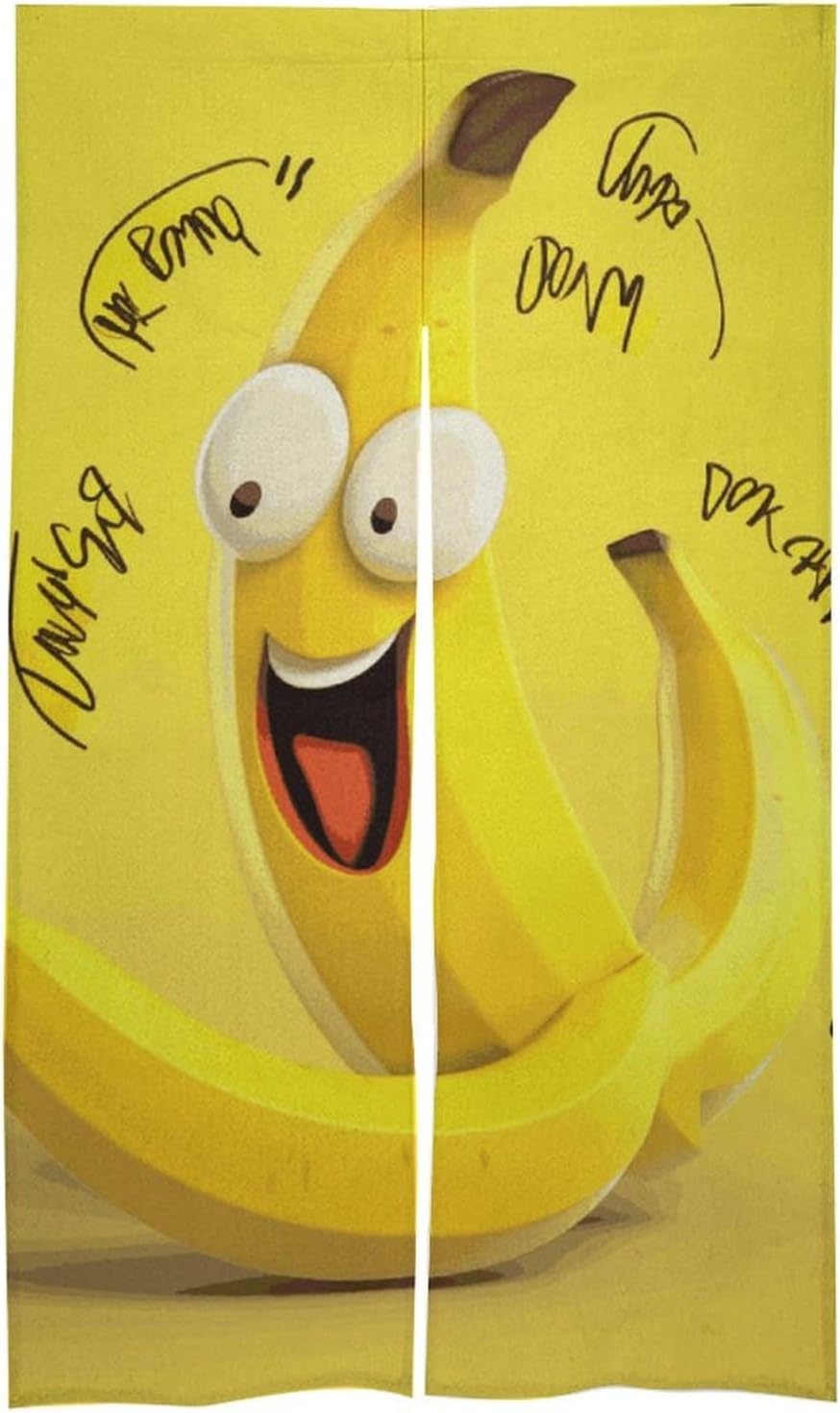 Yellow Banana Door Curtain Panel 17x57 Inch Split Door Divider