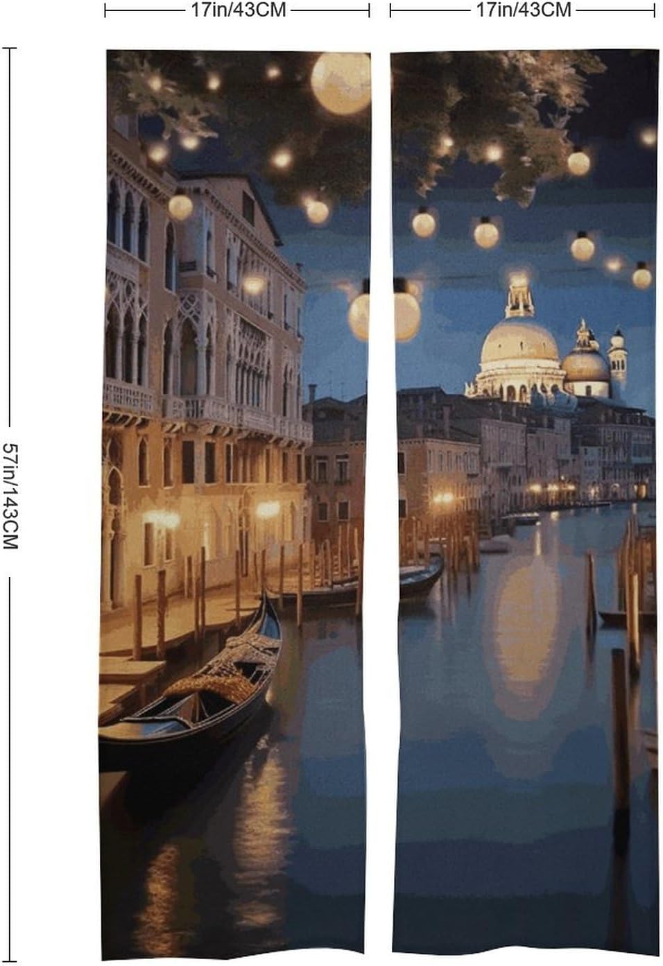Beautiful Venice Night Door Curtain Panel 17x57 Inch