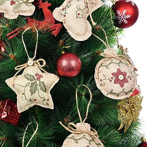 Jetec 16 Piece Rustic Christmas Burlap Decorations