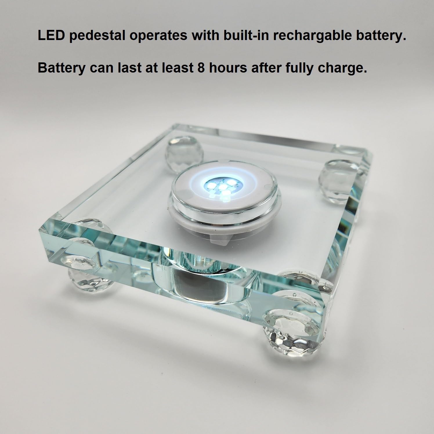 Rechargeable 4x4 Crystal LED Light Base for Art Display