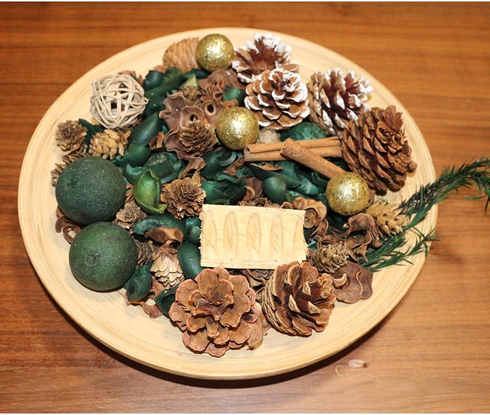 Qingbei Rina Christmas Potpourri Bags - 20 oz Pine Scented Dried Flowers with Cinnamon