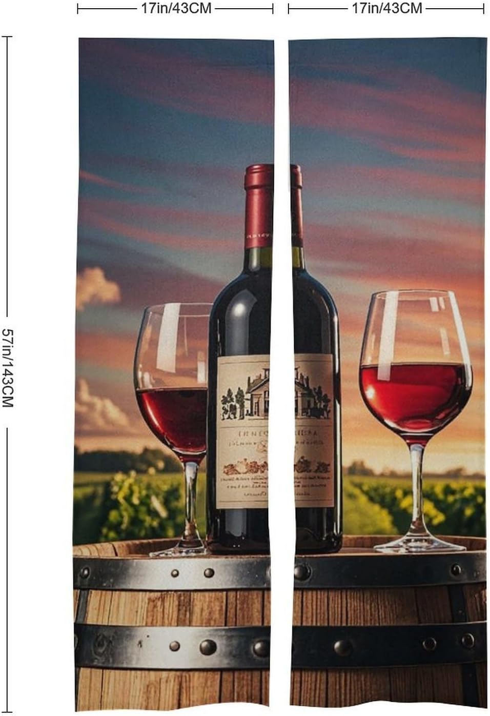 Wooden Wine Barrel Door Curtain 57x17 Inches