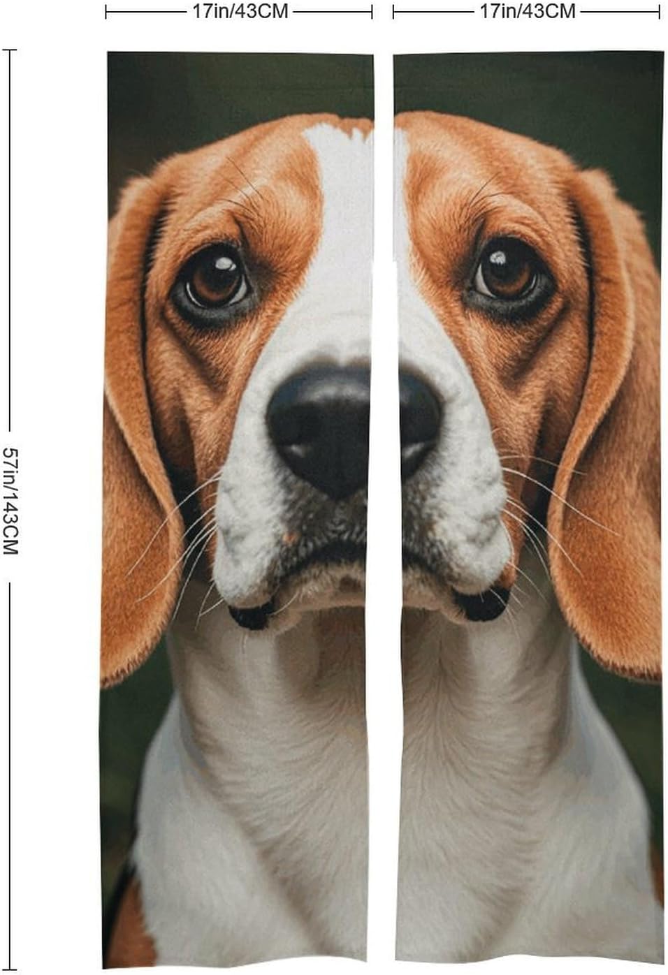 Beagle Dog Door Cover Curtain 57x17 Inches