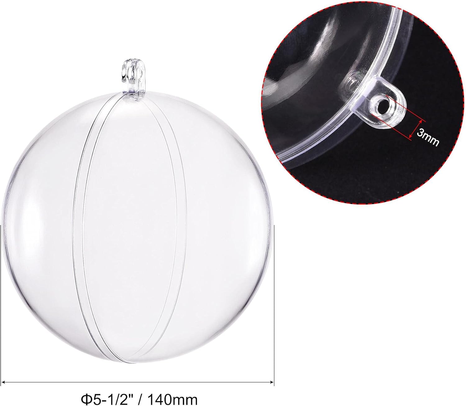 uxcell 4pcs 5 12 Inch Clear Plastic Ornaments Ball