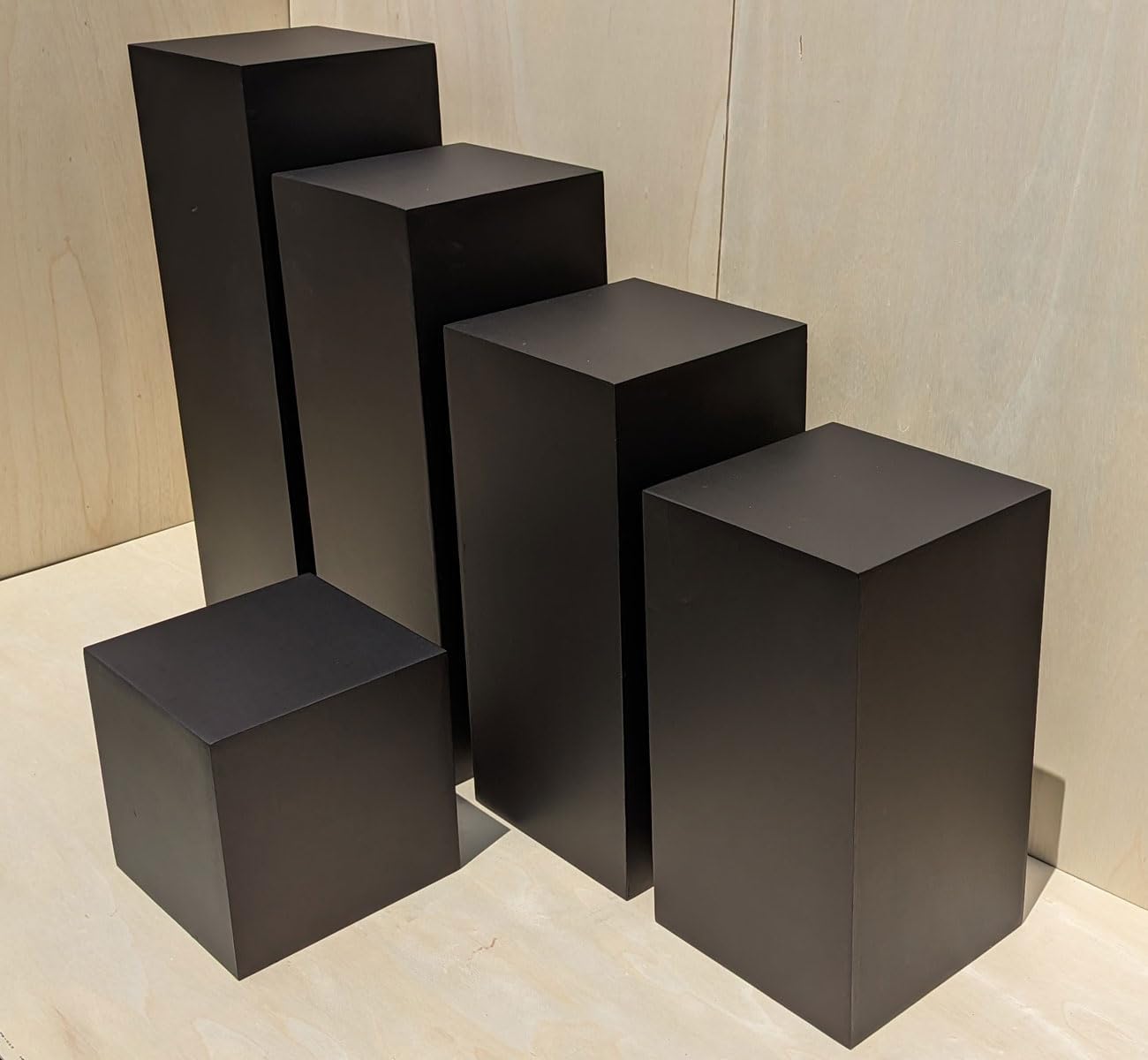 14 Inch Matte Black Display Cube Pedestal Stand