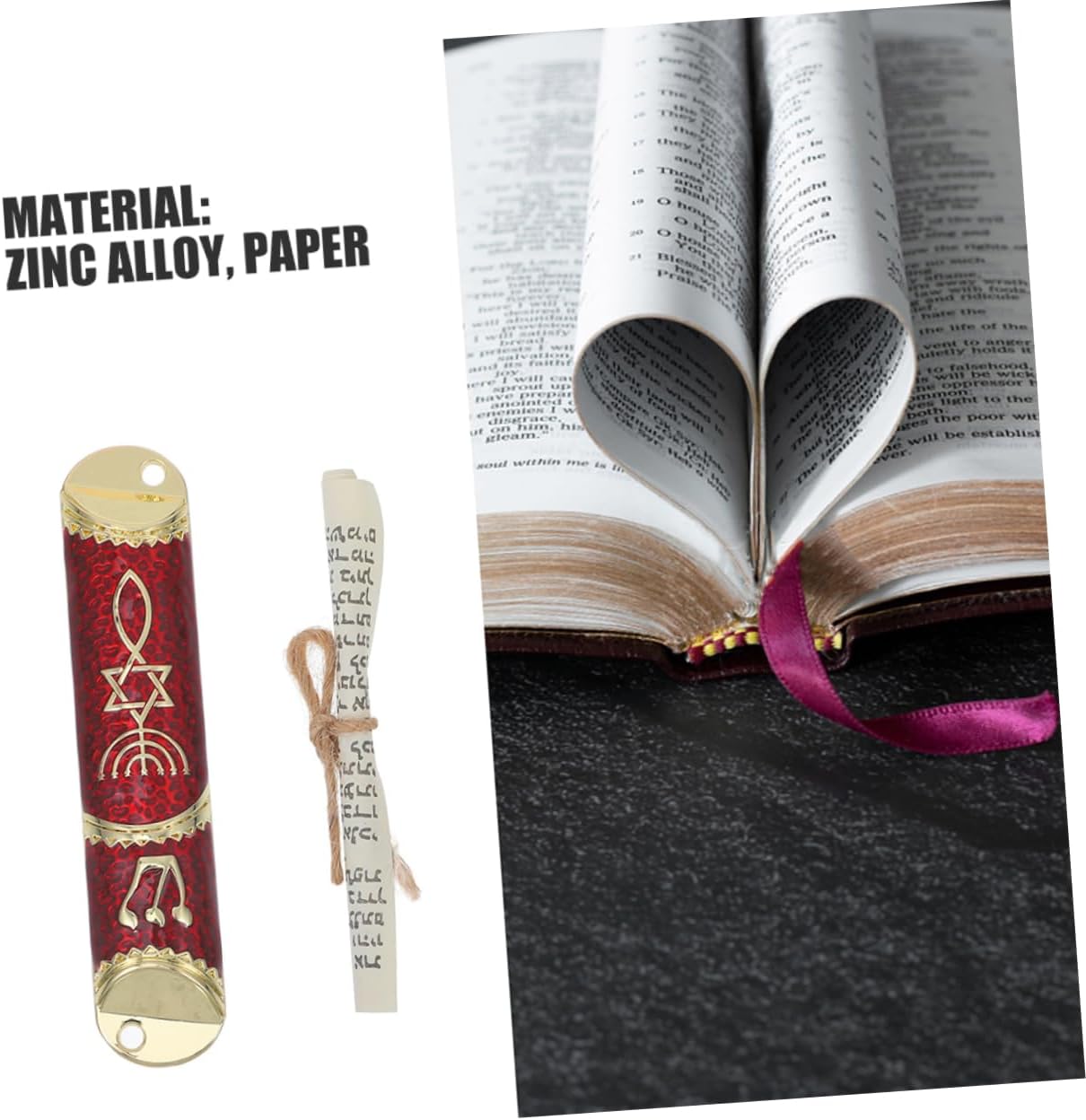 2 Sets Elegant Jewish Mezuzah with Authentic Scroll and Unique Metal Design