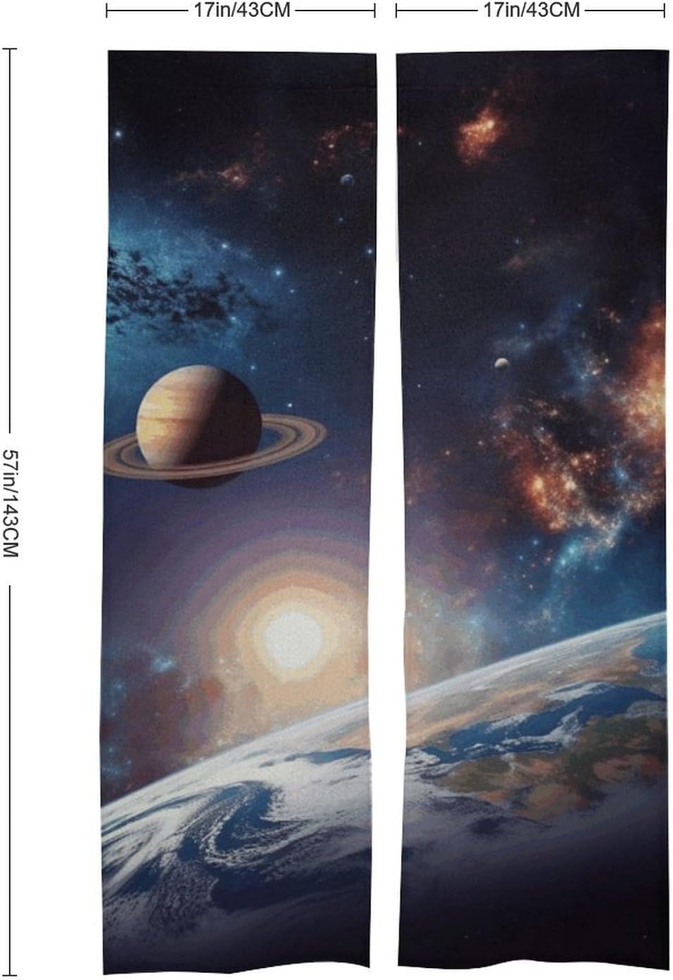 Universe Galaxy Door Curtain Split Blackout Panel