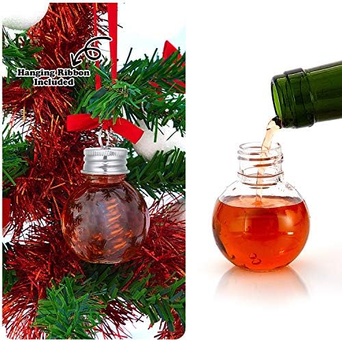 Patelai Christmas Drink Balls Shot Glass Ornament Plastic Clear 12 Pieces