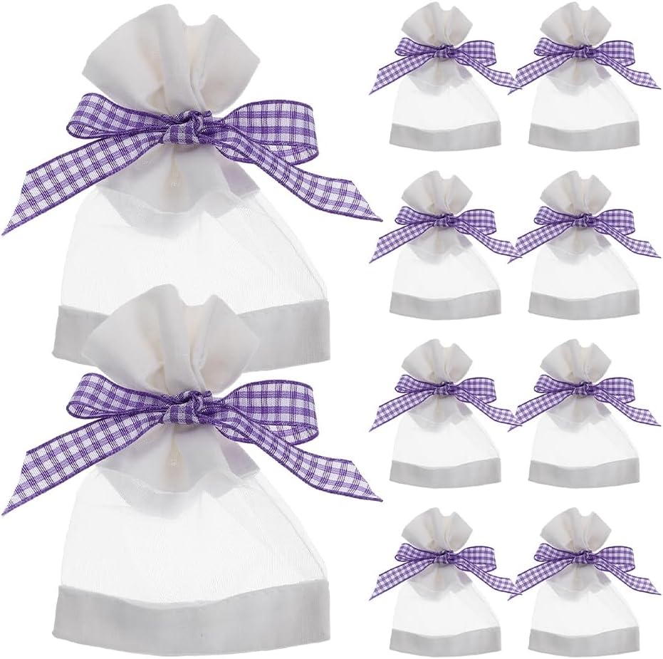 LUOZZY Lavender Sachet Bags with Bowknots 20pcs