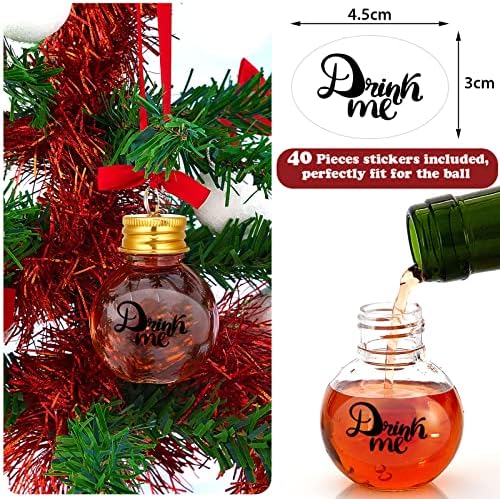 Patelai 36 Piece Fillable Christmas Baubles Shot Glasses Decoration Set