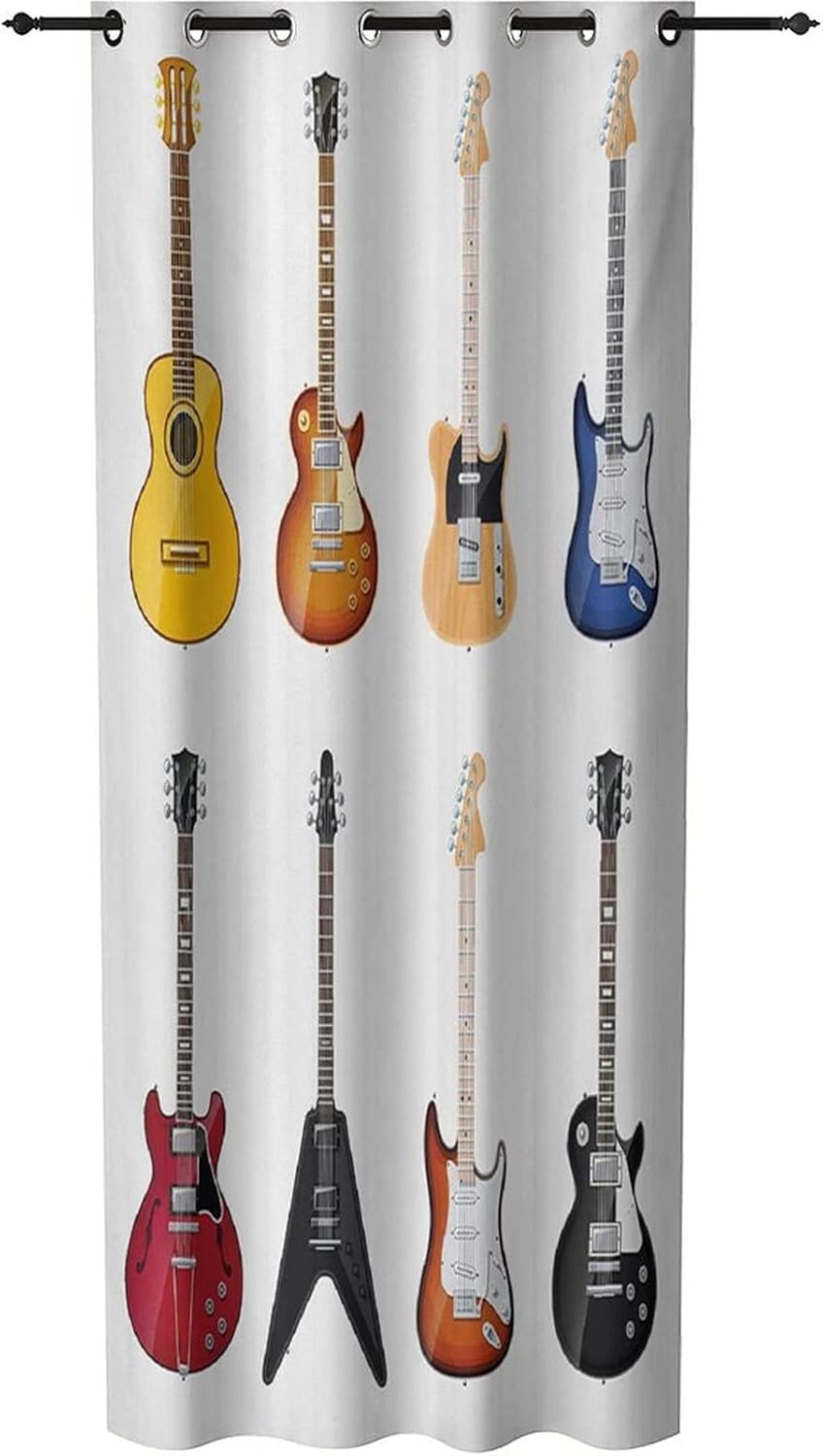 XISUNYA Door Curtain Panel with Guitar Grommet Design