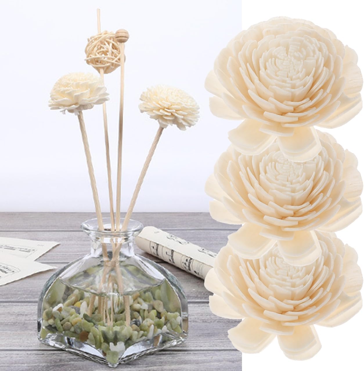PRETYZOOM 3pcs Reed Diffuser Sticks for Home Office Decor