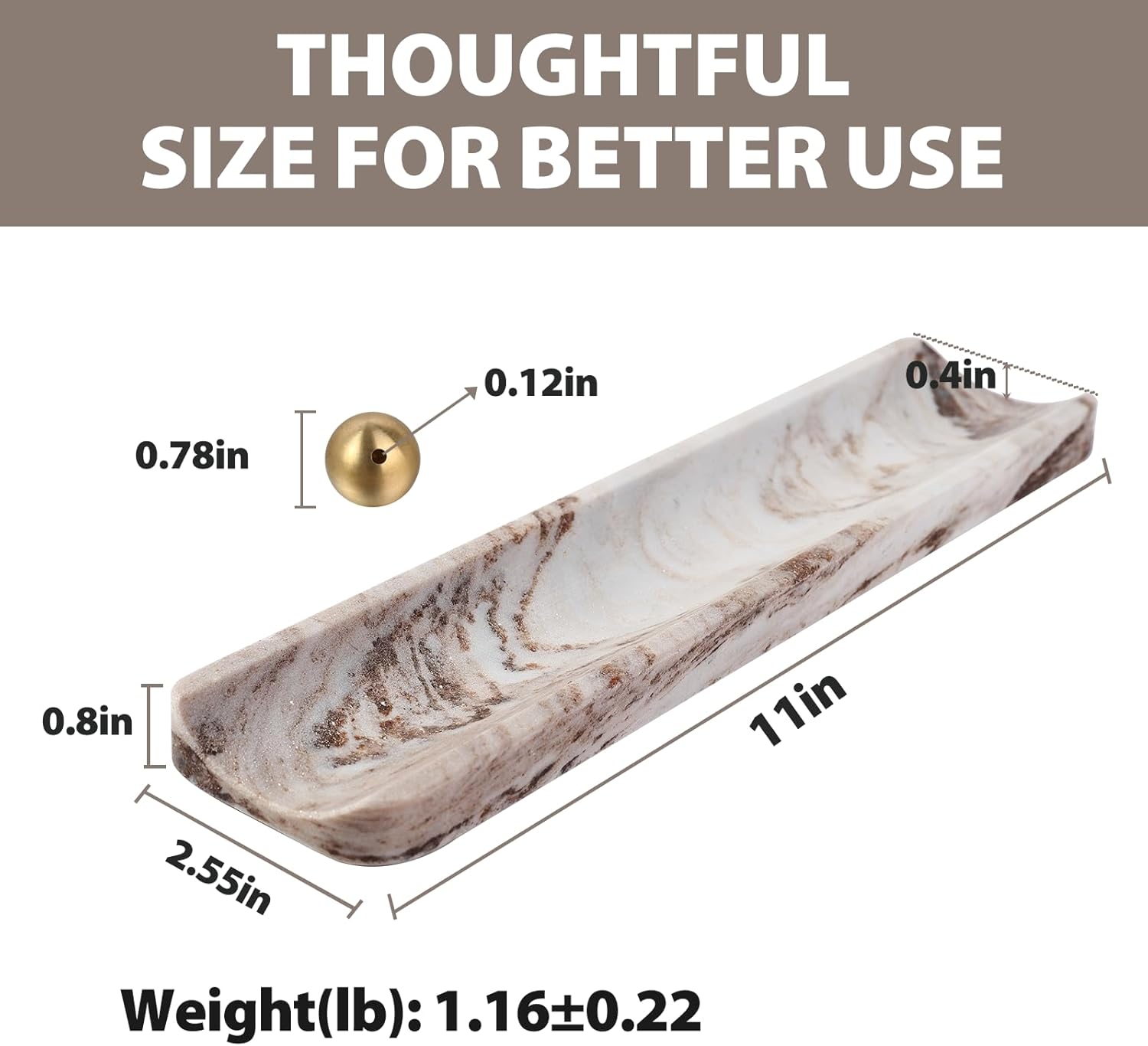 Koville Italian Marble Incense Holder for Sticks