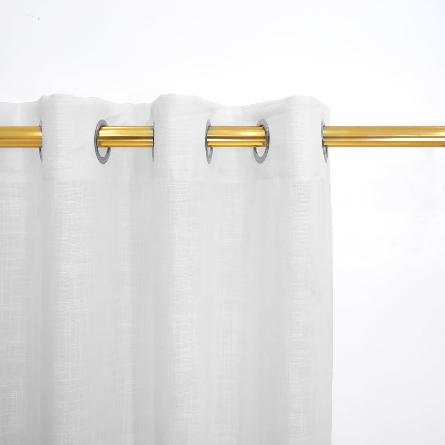UPOPO White Sheer Kitchen Tier Curtains 24 Inches 2 Panels Grommet Top