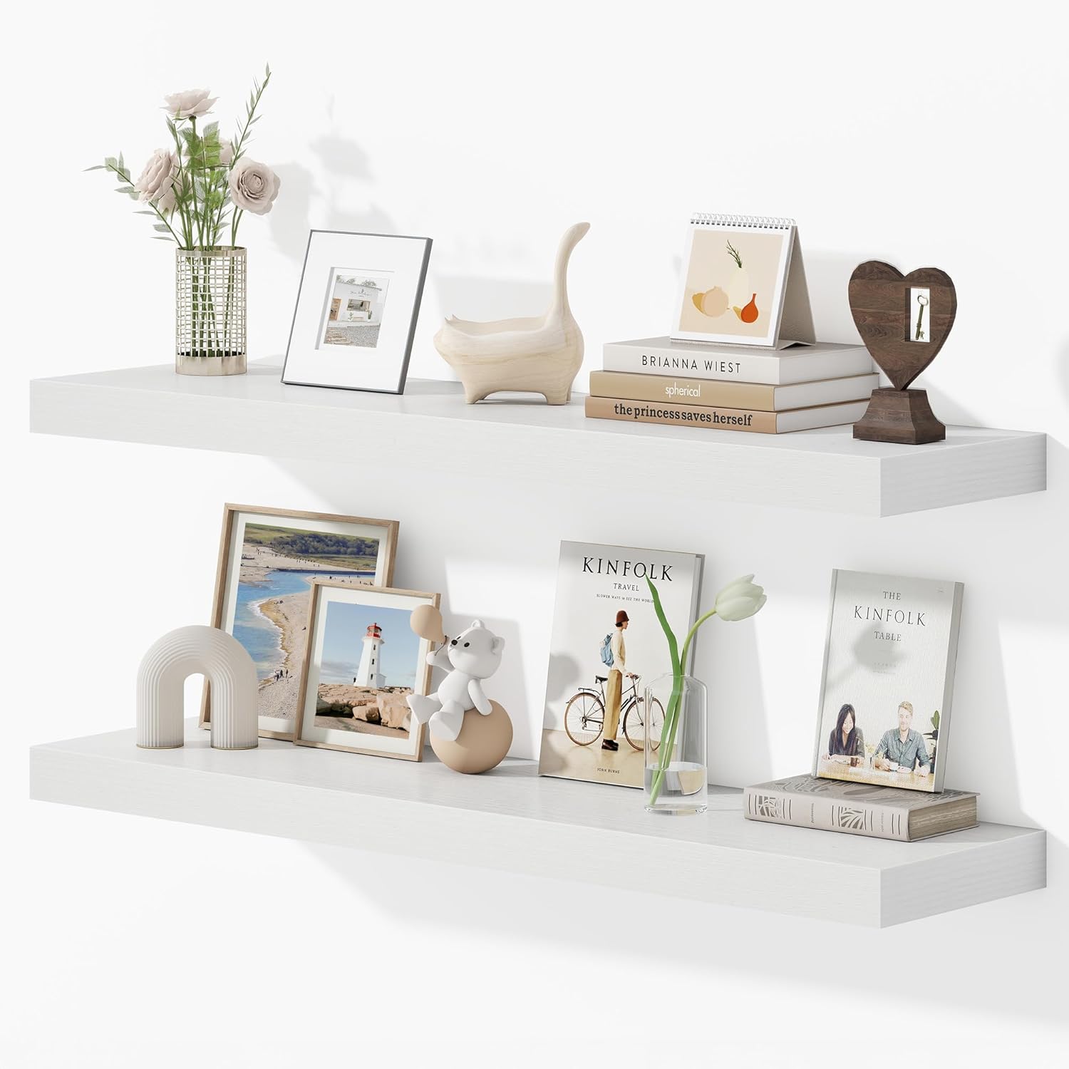 Dreamland 40 Inches Floating Shelves Set of 2 White