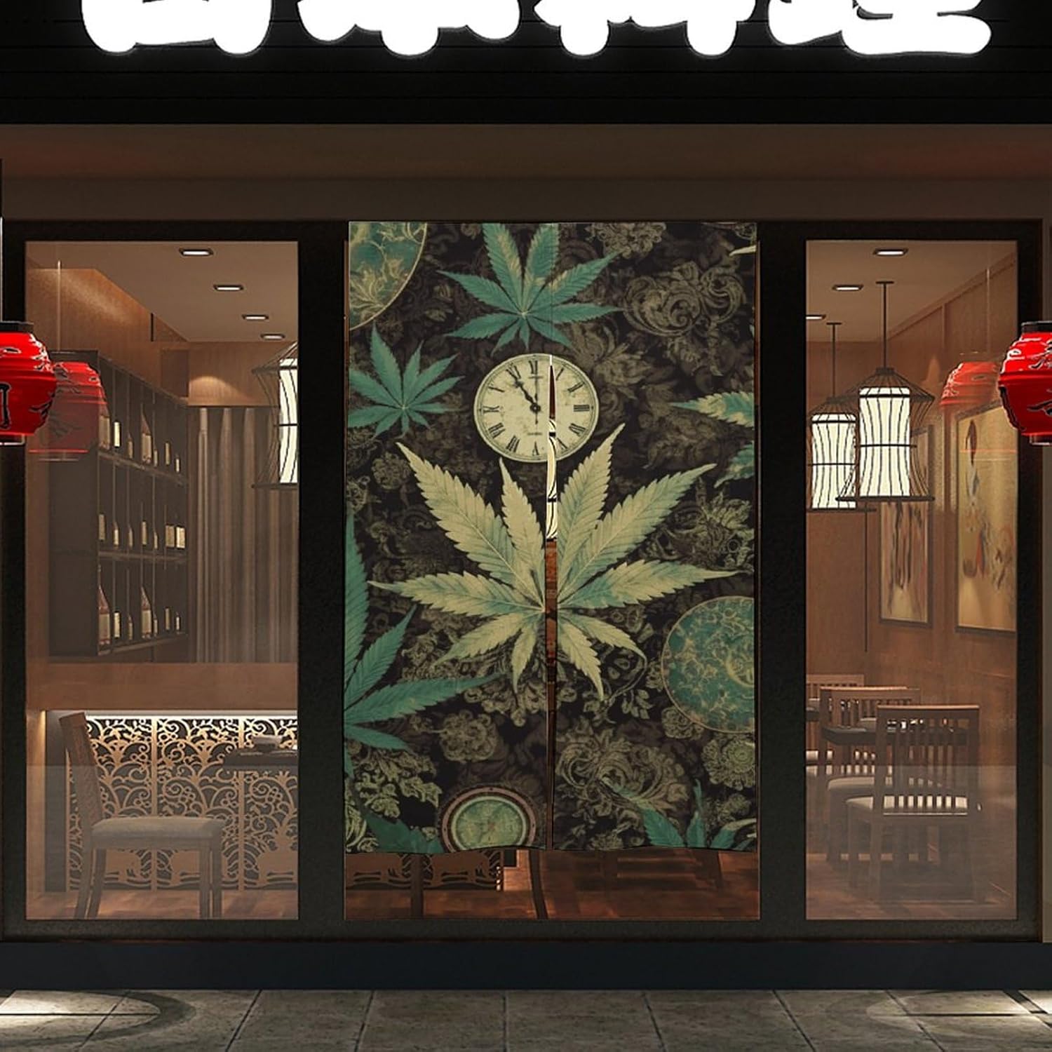 A Puff in Time Weed Door Curtain 17x57 Inch