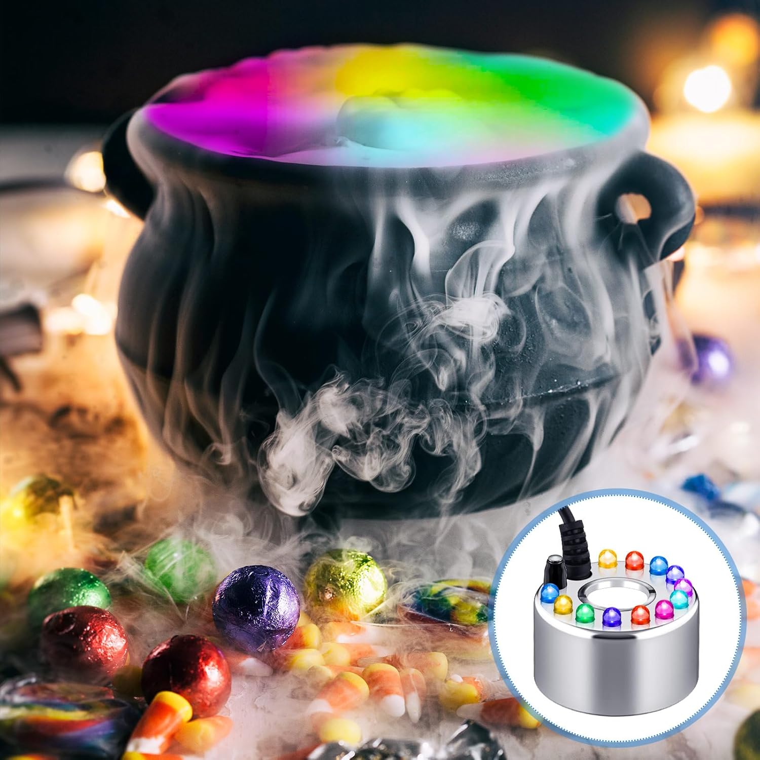 Maitys 2 Pcs Ultrasonic Fogger with LED Lights and Adjustable Controller