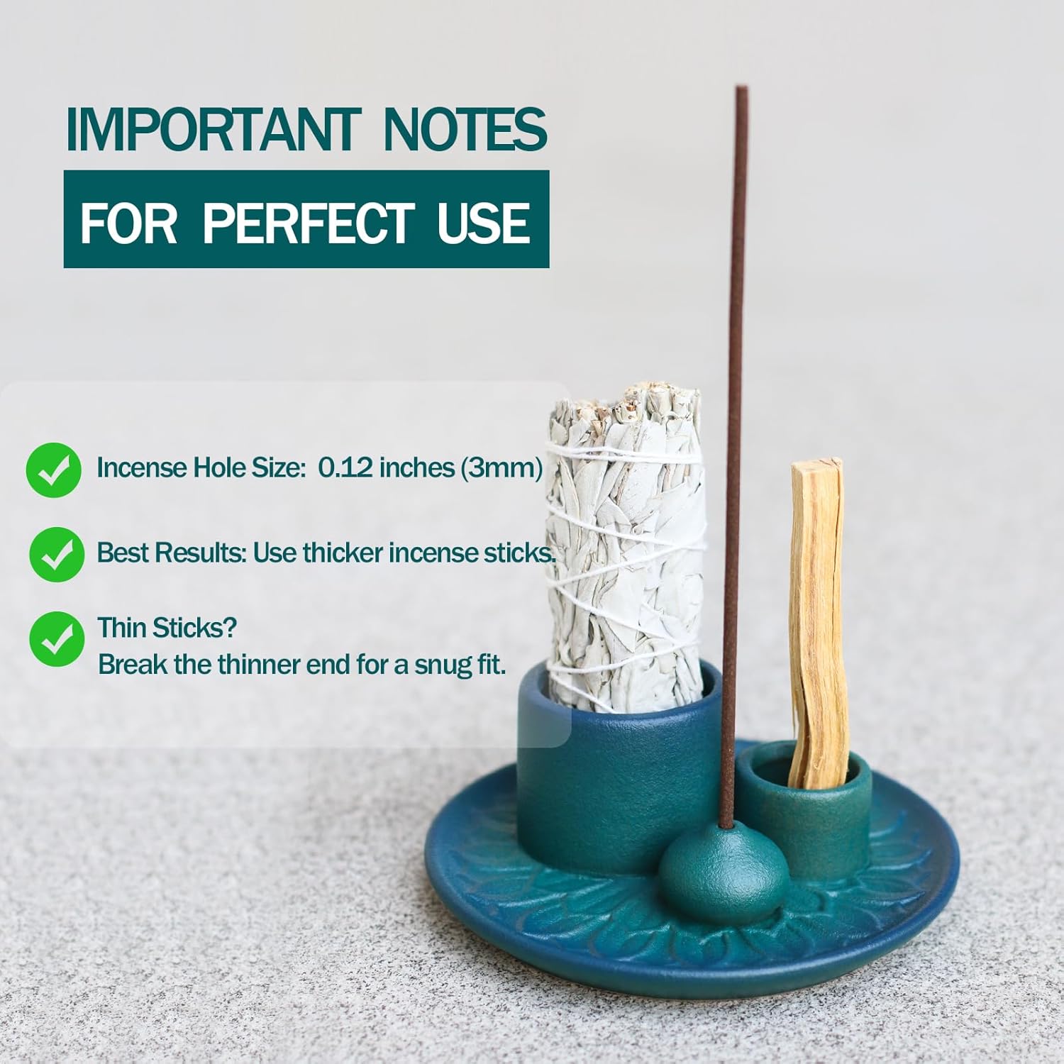 Palo Santo Sticks Holder - Blue Ceramic Incense Burner