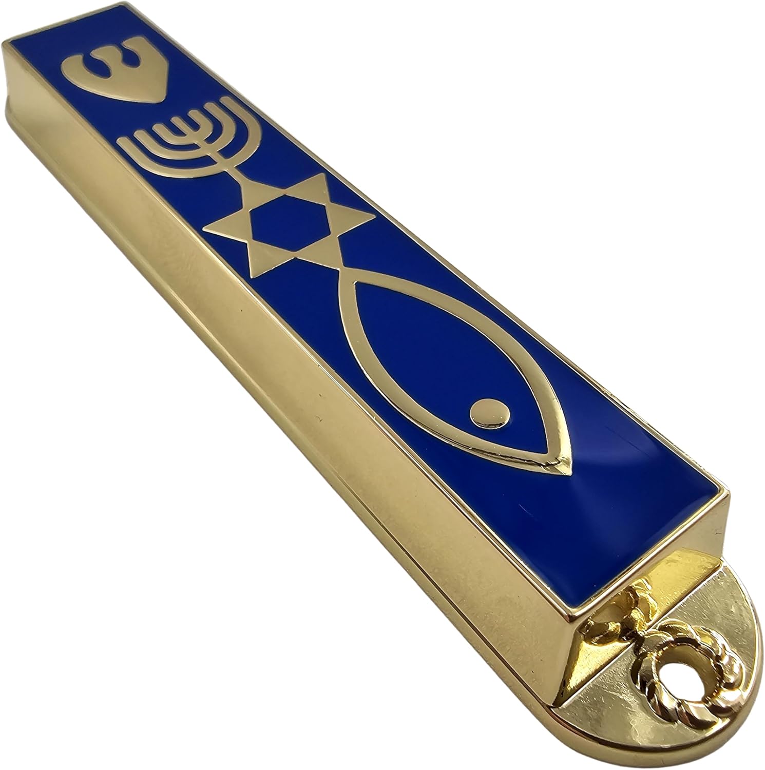 Protection Mezuzah Case with Scroll Blue