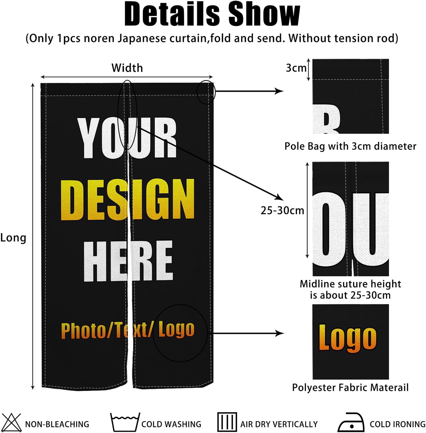 Leowefowa Custom Noren Curtain with Photo Print