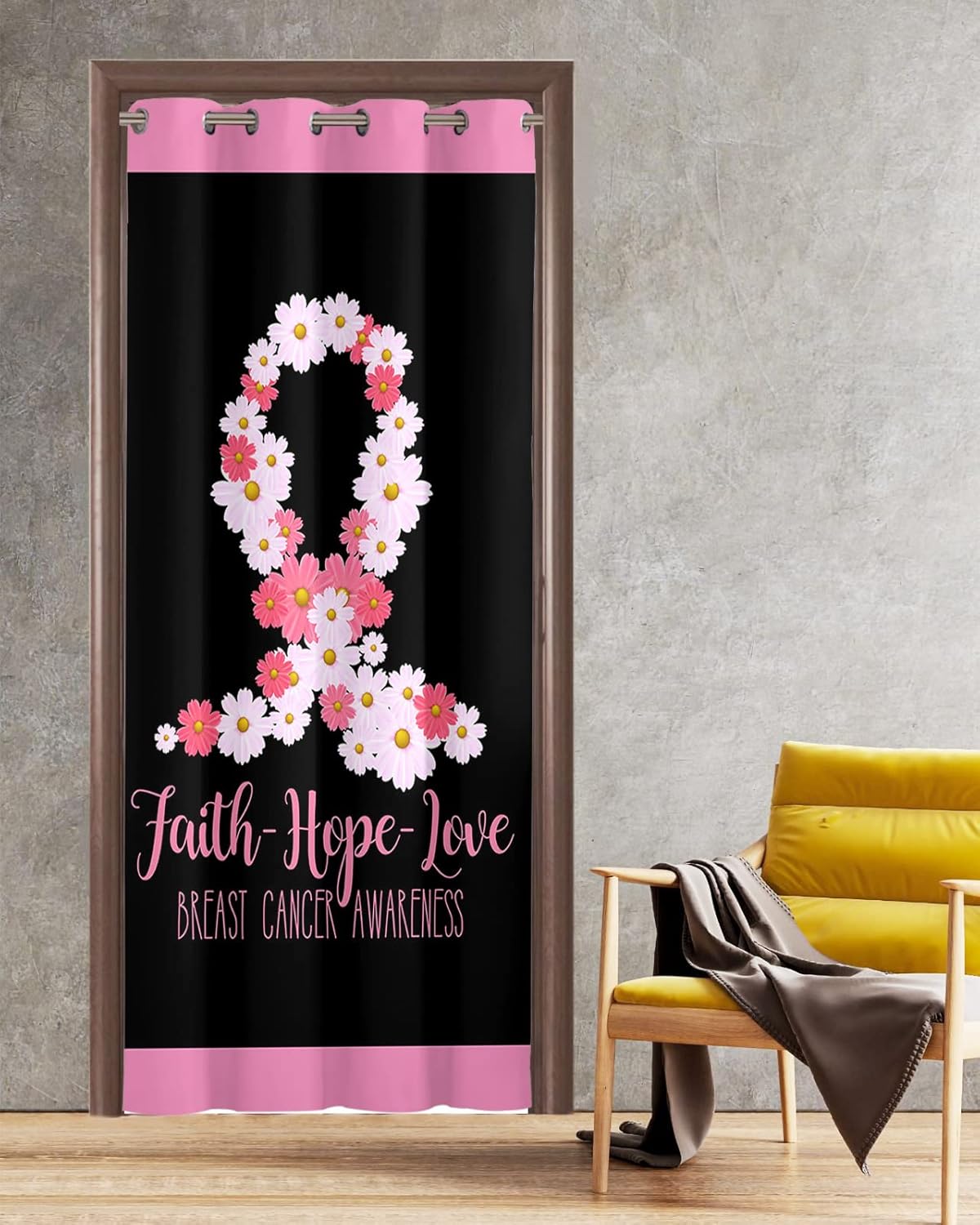 Faith Hope Love Door Curtains - 52x96 Blackout Panels
