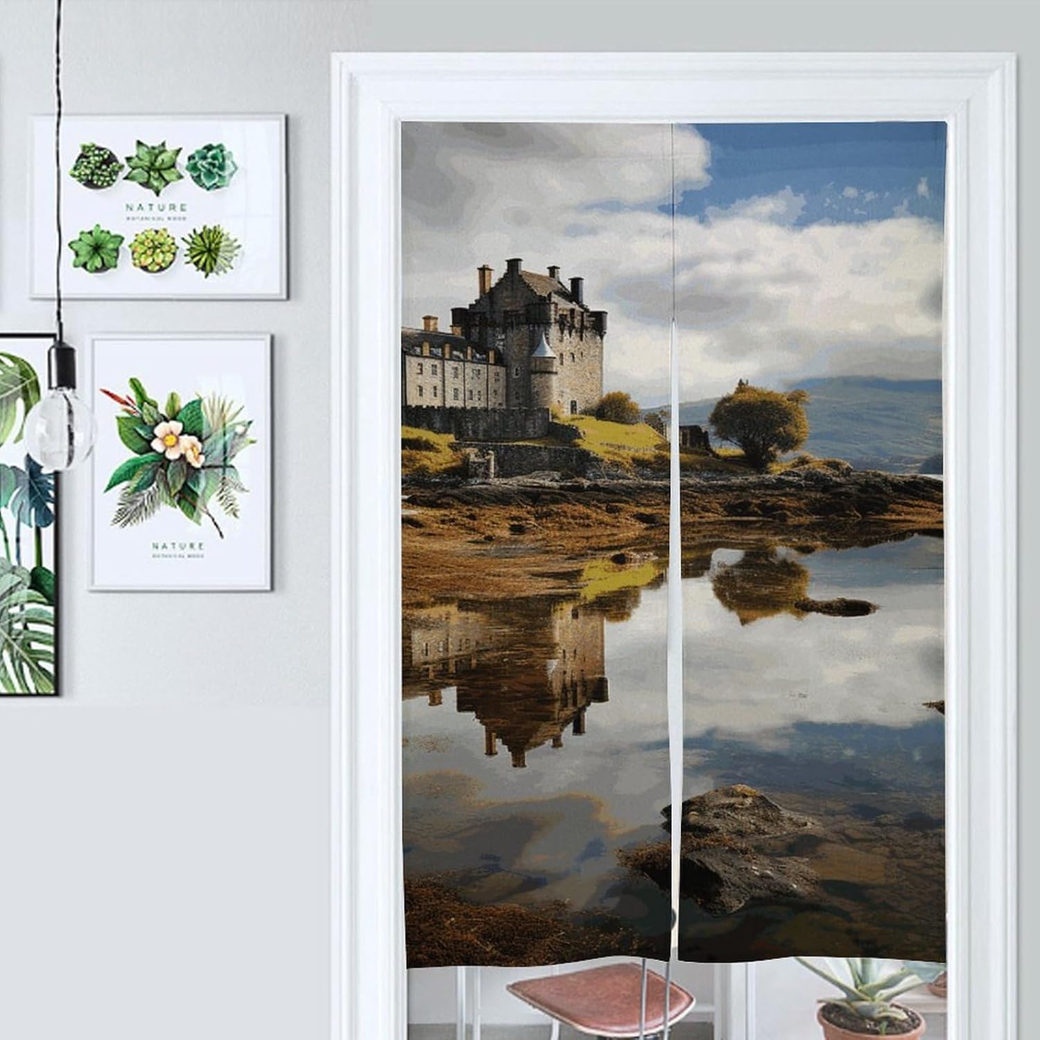 Scots Castle Door Cover Curtain 57x17 Inches Split Doorway Tapestry