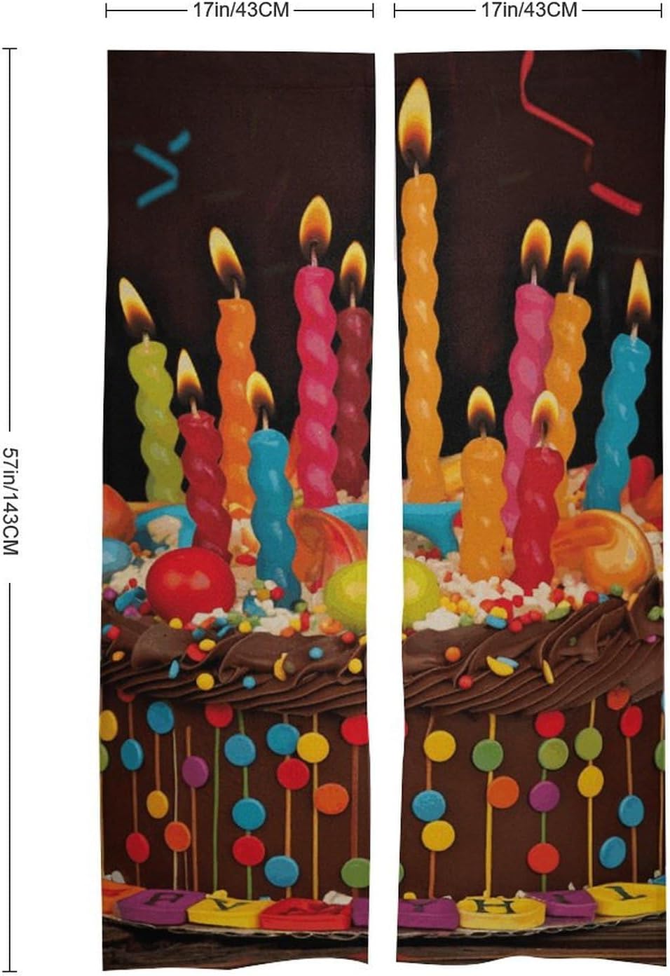 Happy Birthday Big Cake Door Curtain Panel
