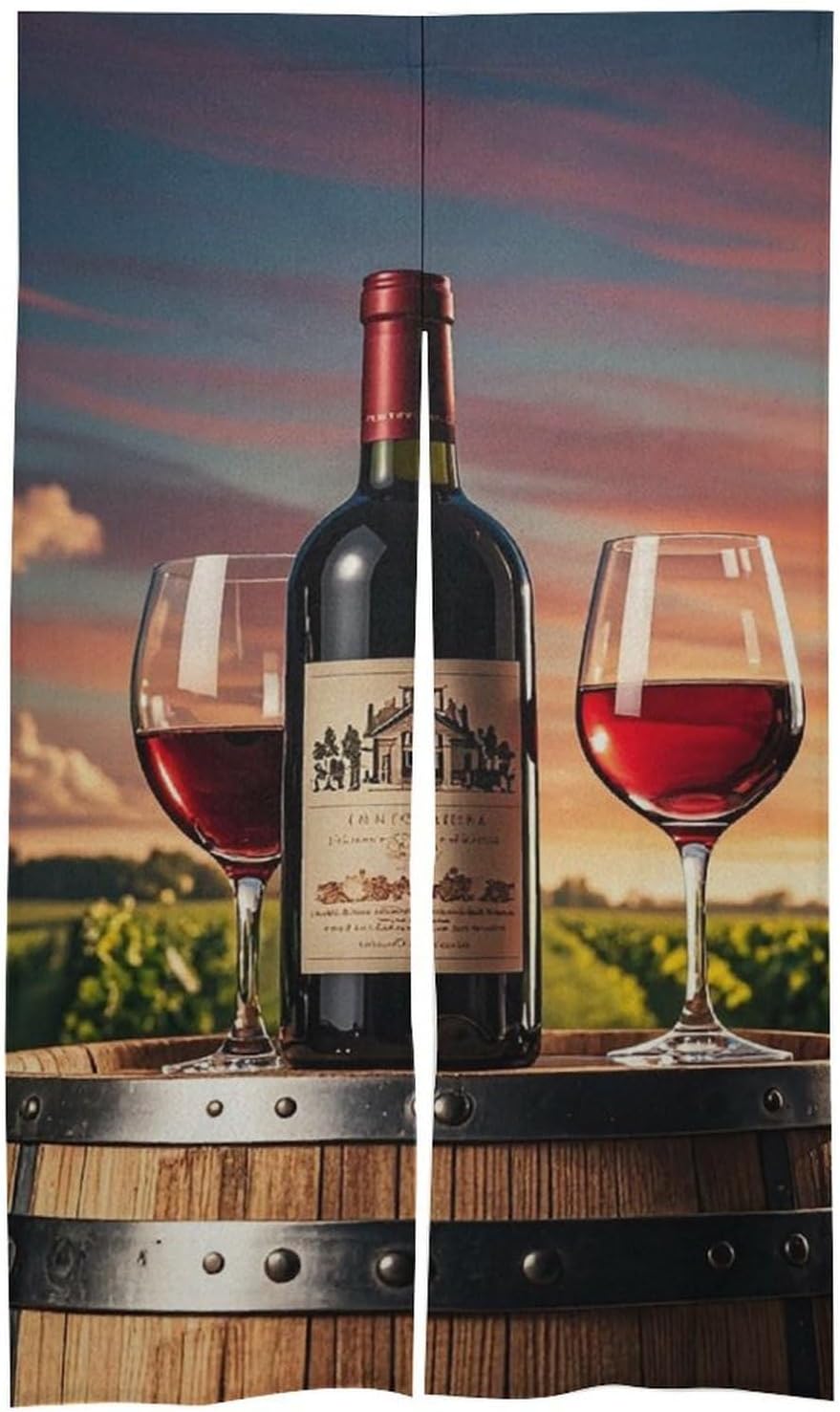 Wooden Wine Barrel Door Curtain 57x17 Inches