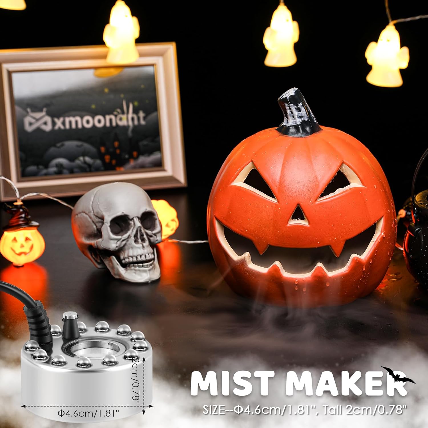 Mxmoonant 350ml H Ultrasonic Mist Maker with 12 LED Lights