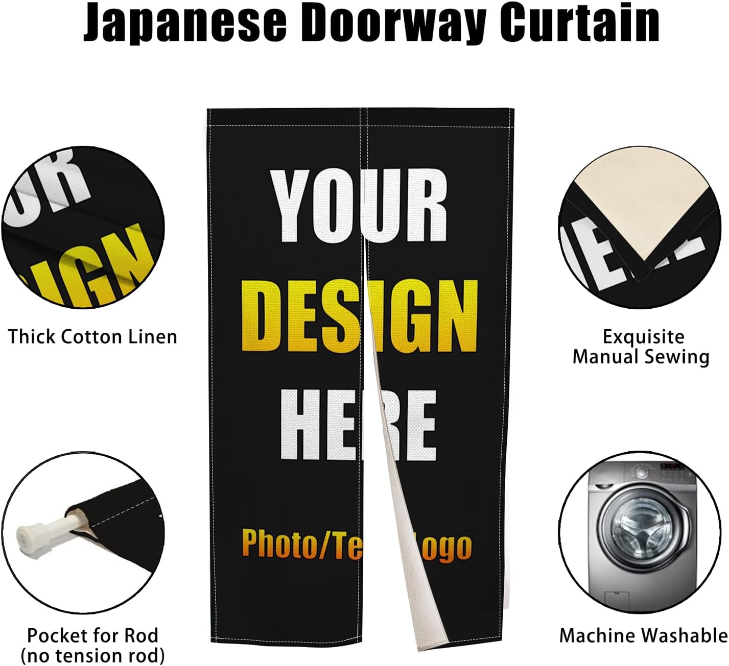 Leowefowa Custom Noren Curtain with Photo Print